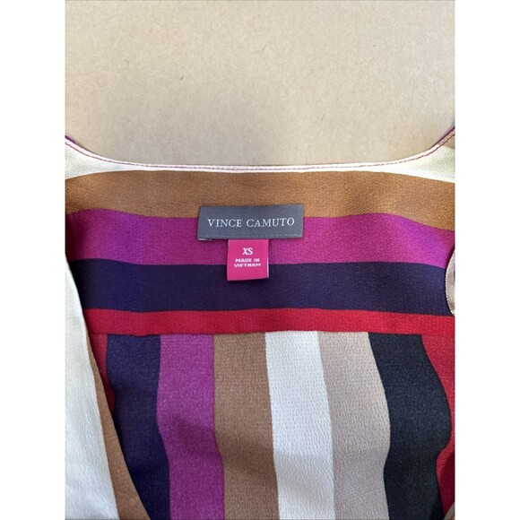 Vince Camuto Striped Blouse XS Corporatecore Classic *Missing Modesty Button - Picture 2 of 6